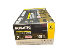 SAS Raven Black Nitrile Gloves Powder Free New 7mil Version (100 Gloves/Box)