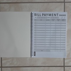 Bill Payment Tracker Monthly Checklist Spiral-Bound Large Paper Planner Undated