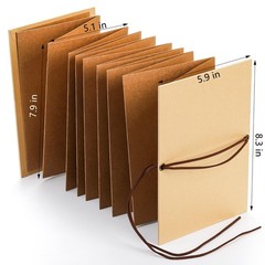 Hacaroa 4 Pack 6 x 8 Inches Accordion Scrapbook 8.3″L x 5.9″W x 0.6″H, Brown