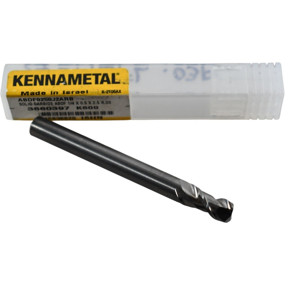 NEW Kennametal ABDF0250J2ARB 1/4” 2FL Solid Carbide Corner Radius End Mill