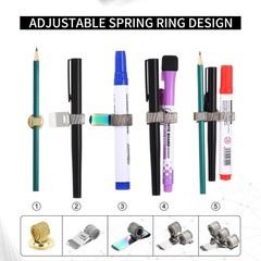 PATIKIL 4Pcs Pen Holder Clips, Metal Clip 1.57 x 0.47 inches, 4 Color