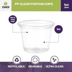 1OZ PP Clear Portion Cup,Lids Sold Separately Case of 2,500