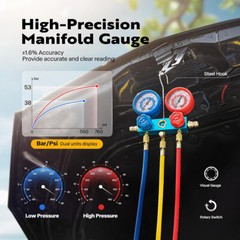 4 CFM Vacuum Pump HVAC Refrigeration AC Manifold Gauge R134A R502 Kit ETL Listed