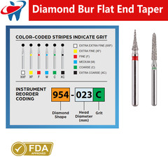 Dental Diamond Burs FG Gingival Curettage Coarse Grit High Speed 878K.018C, 5/Pk