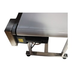 53×15.7in White PVC Belt Conveyor Machine 110V Double Guardrails Speed Adjustabl