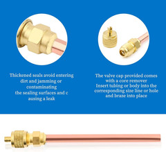 20PCS HVAC Service Access Valves, 1/4” SAE X 1/4” OD X 2.5” Stem, Schrader-Type