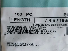 PANDUIT PAN-TY Cable Ties 300 Pcs 7.4 Inches PLT2S-C86 Blue