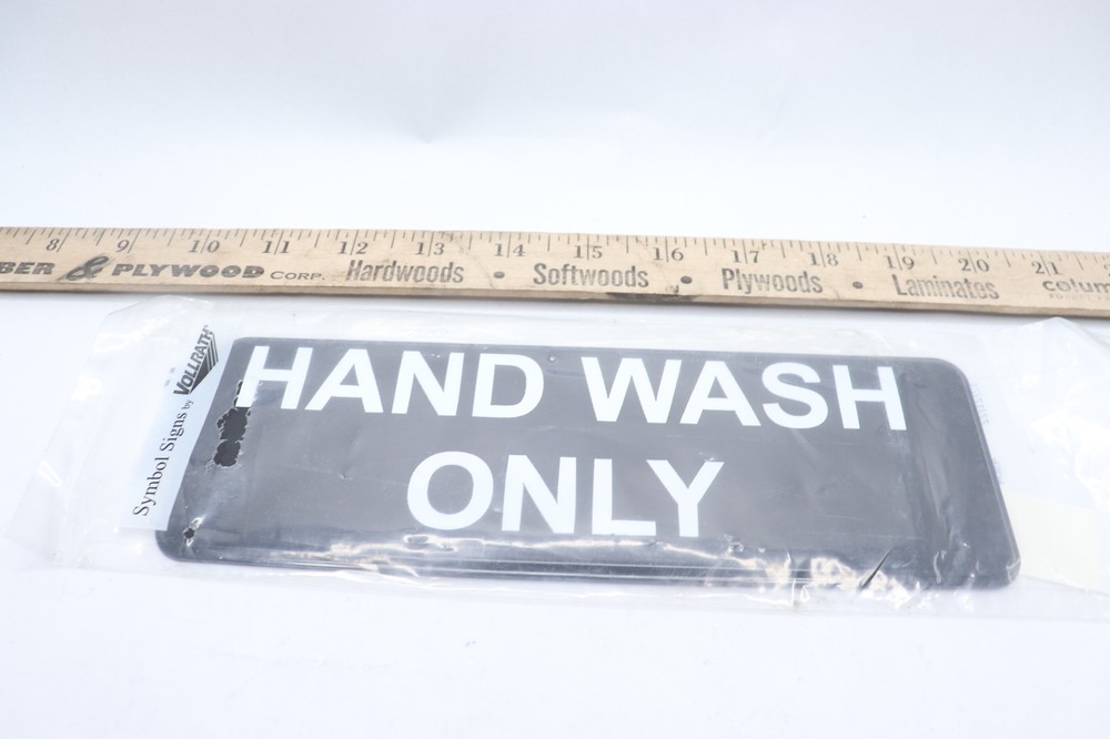 Vollrath Hand Wash Only Sign 3″ x 9″ 4504