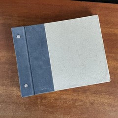 Vintage Unused Blank Book Blue Gray Paper Brads Binding 11.25 x 8.75 in