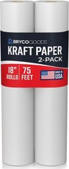 Kraft Paper Roll White 18×75 ft 2 Pack Art Craft Drawing Painting Bulletin