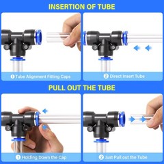 TAILONZ PNEUMATIC 3/8 inch od Push to Connect Fittings 3/8″OD/20PCS, Blue