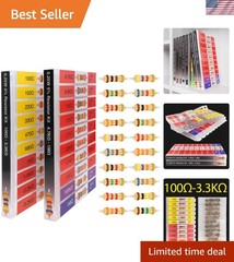 100 Ohm – 1M Ohm with 5% Carbon Resistor Assortment Kit and Electrical Indust…