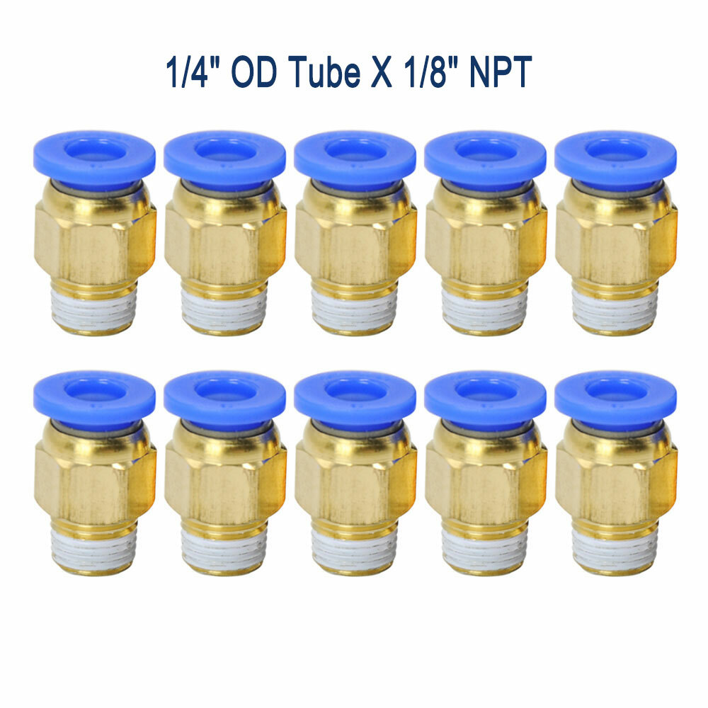 1/4″ OD Tube X 1/8″ NPT Pneumatic Fitting Push To Connect Air Fittings 10PCS