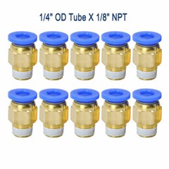 1/4″ OD Tube X 1/8″ NPT Pneumatic Fitting Push To Connect Air Fittings 10PCS