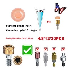 US Dental Locator Abutment Male Caps Kit Fit Hiossen Nobel Zimmer Implant System