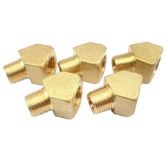 5pcs 1/8″ NPT Female x 1/8″ NPT Male 45 Degree Barstock Street Elbow Brass Pi…