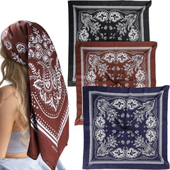 100% Cotton 35″ X 35″ Large Head Scarf for Women‘S Hair, 3 Pcs Versatile Square