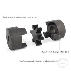 1/2″ to 7/8″ L075 Flexible 3-Piece L-Jaw Coupling Set & Buna-N NBR Rubber Spider