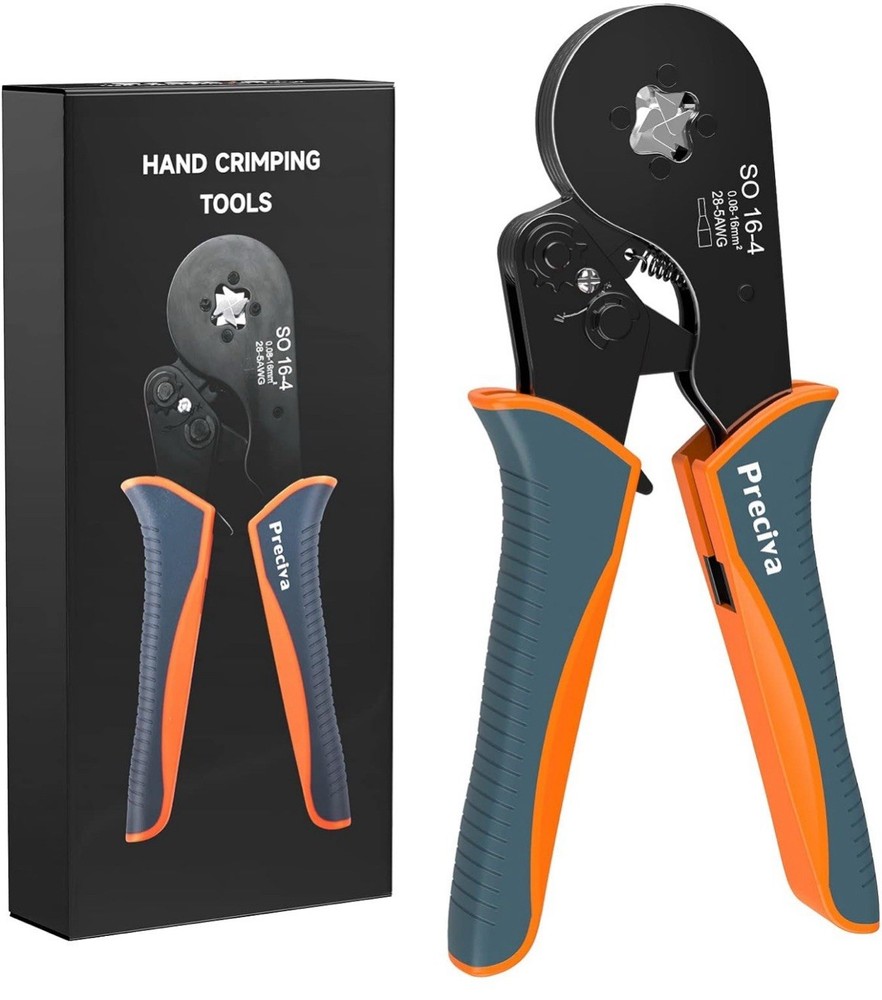 Wire Ferrule Crimping Tool, Preciva Square Jaw Wire Crimping Pliers AWG 28-5