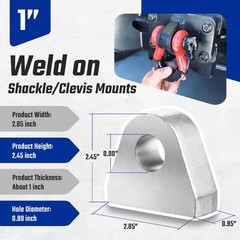 Weld on Shackle Clevis Mounts 1″ Thick Steel for Offroad Trucks, Trailers, Hy…