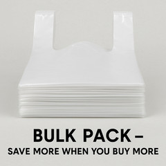 Clear Plastic T-Shirt Grocery Bags 4 Mil Heavy Duty Reusable 1/6 21×6.5×11.5