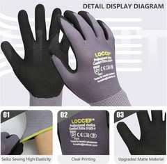 Water Repellent Nitrile Coated Gloves – 6 Pairs