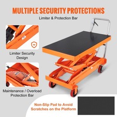 VEVOR Hydraulic Lift Table Cart 1760 lbs Manual Double Scissor Lift Table 59″