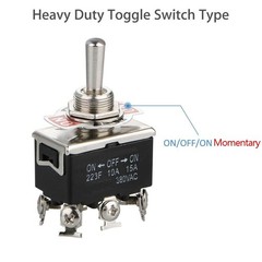 2X Toggle Switch ON/OFF/ON Heavy Duty 15A 380V DPDT 6 Terminal w/Waterproof Boot
