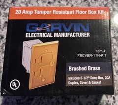 Southwire FBCVBR-1TR-KIT 20 amp Tamper Resistant Floor Box Kit (Brushed Brass)