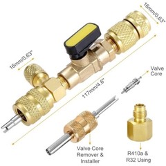 HVAC Tool AC Schrader Valve Core Remover Dual Size 1/4 & 5/16 Port Installer NEW