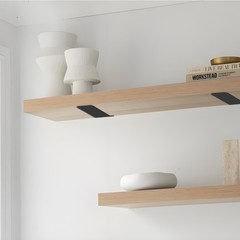 Floating Shelf Brackets,2 Pack Heavy Duty L Brackets for Shelves, 6 Inch Blac…