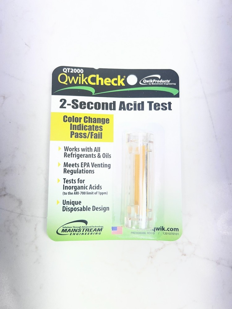 QT2000 Qwik-Check 2 Second Acid Test Kit Quick-Check for Refrigerants/Oils