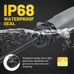 Conector de remolque de 7 pines para autocaravana con sello impermeable IP68, co