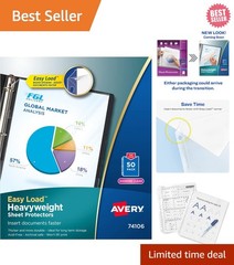 Avery Diamond Clear Heavyweight Sheet Protectors, Easy Load, 50 Document Protec