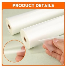 Thermal Laminating Film Roll 2 Pack1.5 Mil 1 Inch Core Laminate Rolls,25″ x 500’