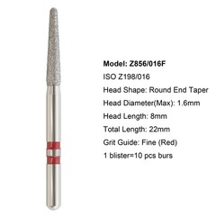 Diamond Burs Zirconia Cutting Round End Taper Cylinder Football Ball Fine Medium