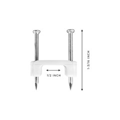 250-Pack 1/2 Inch Plastic Cable Staples for Power and Low-Voltage Cables