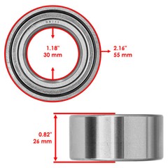 Caltric DAC3055CRK 30BWD08A DAC305526 Double Radial Ball Bearing 30x55x26