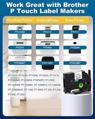100PK Brother P-Touch TZ-231 TZe-231 12mm Label Tape Black on White 1/2″ PT-D210