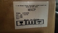 168 Count 1 oz ounce Clear Glass Straight Sided Round Jar with 43-400 Neck