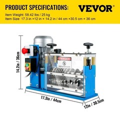 VEVOR Electric Wire Stripping Machine, 370W 0.06 inch -1.5 inch SMS038YKL