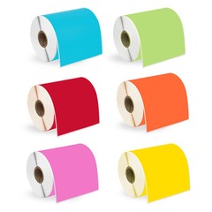 ZEBRA 4×6 MULTI COLORS 4″ x 6″ Direct Thermal Labels – 1″ Core (24) Rolls/250