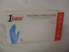 1st Choice Blue Nitrile Disposable Exam/Medical Gloves(L) 3 Mil, Latex-Free, 100