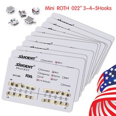 10Packs Dental Orthodontic Metal Brackets Braces Mini Roth.022 Hooks 345 Ortho