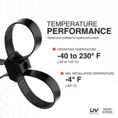 Contractor Series Dual Loop Impact Resistant Heat Stabilized Cable Ties, 13″,…