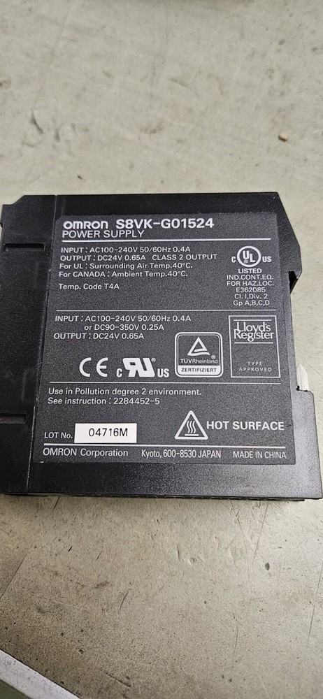 OMRON S8VK-G01524 Power Supply Module 240V