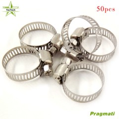 50Pieces 3/4″-1 Stainless Adjustable Drive Hose Clamps Fuel Line Worm Clips US