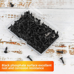 Wood Screws, 163 PCS #6 x 1/2″ Flat Head Phillips Black Wood Screws, Premium Sel