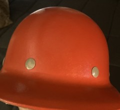 Fibre Metal Fiberglass Hard Hat Helmet Orange Vintage Used