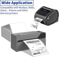 4″ x 6″ Direct Thermal Labels, 4000 Fanfold Shipping Labels with Perforated L…